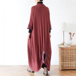 Solid Color Plus Size Sweater Dress Knitting Puffer Winter Dress