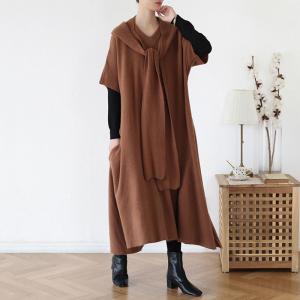 Half Sleeve Asymmetrical Hooded Dress V-Neck Maternity Dress