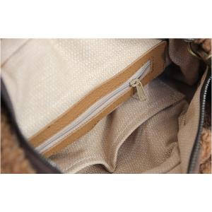Solid Color Bamboo Handle Bag Lam Wool Shoulder Bag for Woman