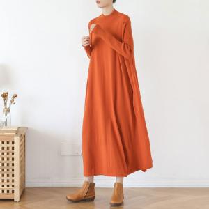 Solid Color Mock Neck Sweater Dress Large Winter Maxi Dress