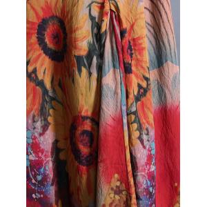 Beautiful Flowers Large Flowing Dress  Red Beach Vacation Outfits