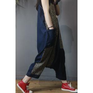Leopard Prints Korean Slip Overalls Baggy Harem Overalls for Women