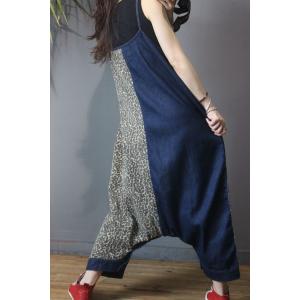 Leopard Prints Korean Slip Overalls Baggy Harem Overalls for Women