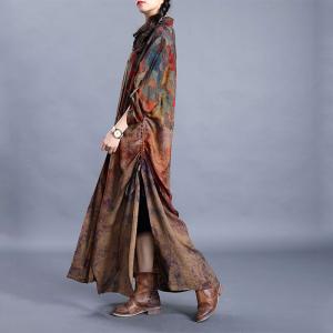 Modest Fashion Maxi Drawstring Dress Over50 Silk Dress