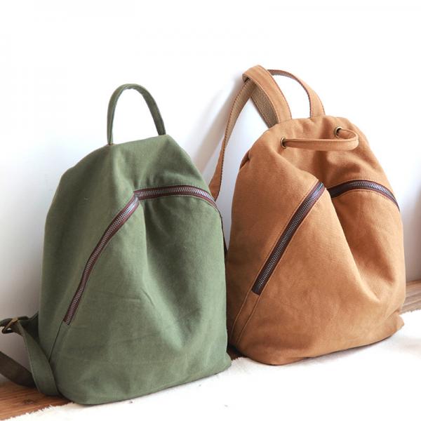 Preppy Style Plain Canvas Backpacks for Women
