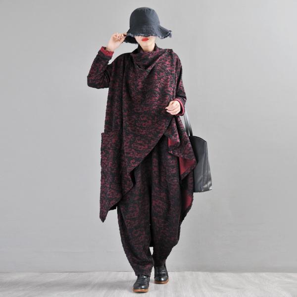 Mock  Neck Asymmetrical Shawl Jacquard Flouncing Cardigan