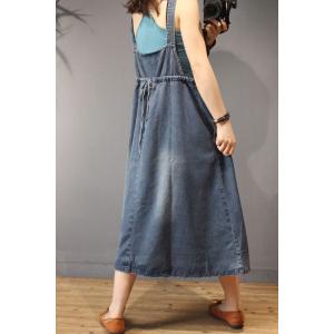 Summer Fashion Reversible Dress Denim Tied Slip Dress