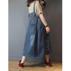 Summer Fashion Reversible Dress Denim Tied Slip Dress