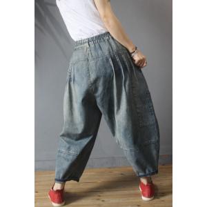 Solid Color Pleated Mom Jeans Baggy Bloomers Pants