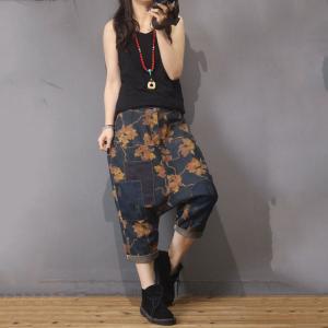 Patchwork Maple Harem Pants Summer Vintage Hippie Trousers