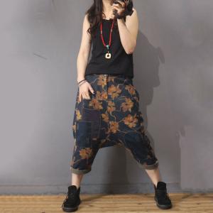 Patchwork Maple Harem Pants Summer Vintage Hippie Trousers