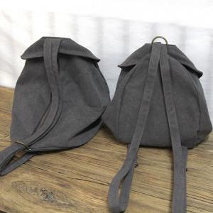 Korean Chic Dark Gray Canvas Backpacks