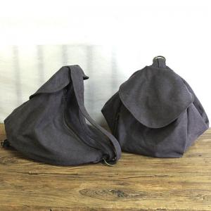 Korean Chic Dark Gray Canvas Backpacks