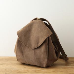 Preppy Style Canvas Plain Backpacks Korean Saddle Bag