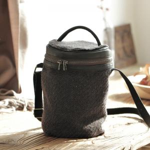 Solid Color Vintage Cylindrical Bag