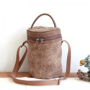 Solid Color Vintage Cylindrical Bag