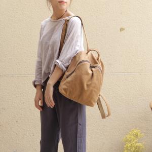 Preppy Style Plain Canvas Backpacks for Women