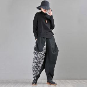 Contrast Color Vintage Genie Pants Womens Bloomer Pants