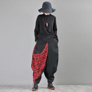 Contrast Color Vintage Genie Pants Womens Bloomer Pants