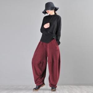 Solid Color  Baggy Harem Pants Casual Bloomers for Women