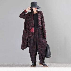 Mock  Neck Asymmetrical Shawl Jacquard Flouncing Cardigan