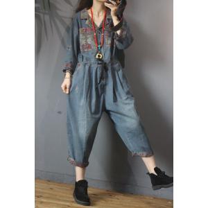 Red Pockets Drawstring Cargo Jumpsuits Baggy Jean Jumpsuits