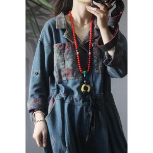 Red Pockets Drawstring Cargo Jumpsuits Baggy Jean Jumpsuits