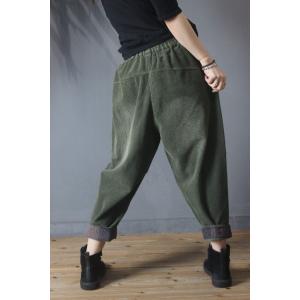 Street Fashion Corduroy Vintage Pants Womens Patchwork Hippie Pants