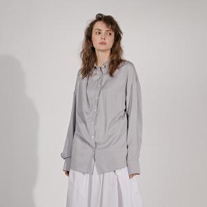 Office Style Long Sleeve Ladies Shirt Solid Color Oversized Blouse