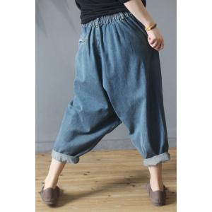 Ethnic Patchwork Hippie Jeans Baggy Denim Harem Pants