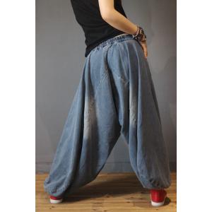 Original Design Draped Balloon Jeans Baggy Denim Bloomers