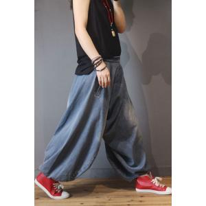 Original Design Draped Balloon Jeans Baggy Denim Bloomers