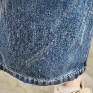Hip Pockets Blue Wide Leg Jeans Korean High Rise Jeans