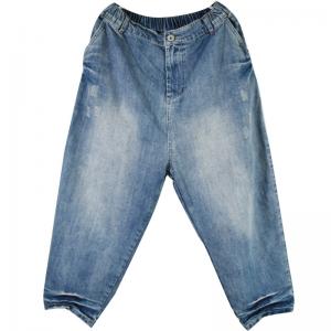 Korean Fashion Color Fading Baggy Jeans Ripped 90s Mom Jeans