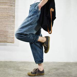Korean Fashion Color Fading Baggy Jeans Ripped 90s Mom Jeans