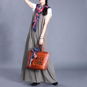 Summer Fashion Striped Slip Dress Loose Maxi Beach Dress