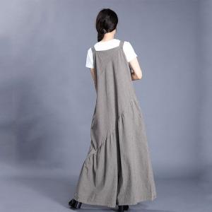 Summer Fashion Striped Slip Dress Loose Maxi Beach Dress