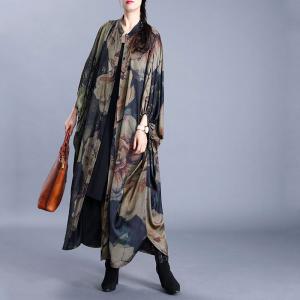 Bat Sleeve Plus Size Moroccan Caftan Dress Printed Black Dress