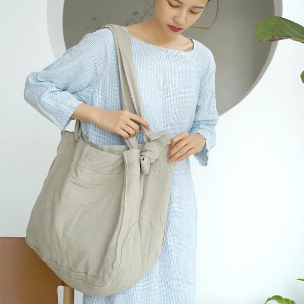 Cotton Linen Hobo Bag Womans Organic Casual Shoulder Bag