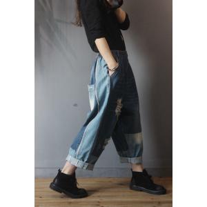Street Style Baggy Ripped Jeans Womens Boyfriend Jeans