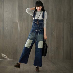 Drawstring Waist Wide Leg Overalls Backless Suspender Outfits