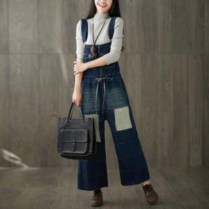 Drawstring Waist Wide Leg Overalls Backless Suspender Outfits