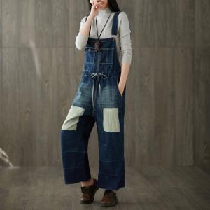 Drawstring Waist Wide Leg Overalls Backless Suspender Outfits