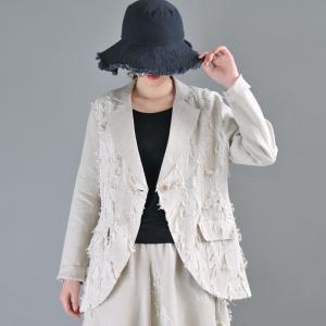 Dew Retting Tassel Blazer Loose Customized Linen Outerwear