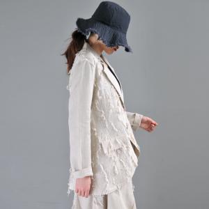 Dew Retting Tassel Blazer Loose Customized Linen Outerwear