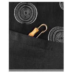 Annual Ring Linen T-shirt Loose Black Designer Pullover
