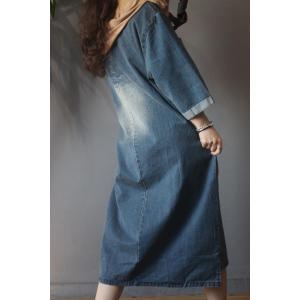 Korean Fashion Patch Pocket Denim Dress Loose Casual Hooded Dress