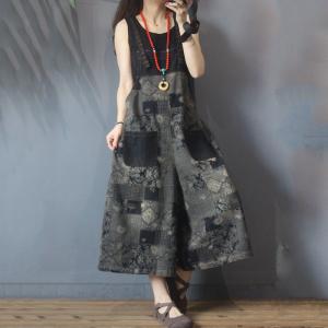 Thin Denim Wide Leg Dungarees Summer Tropical Overalls