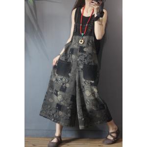 Thin Denim Wide Leg Dungarees Summer Tropical Overalls