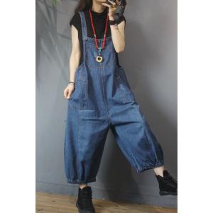 Street Style Womens Bloomer Overalls Baggy Jean Overalls